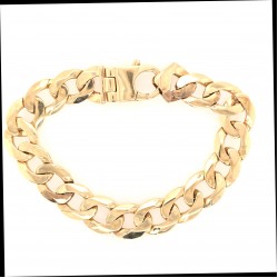 Pre Owned 9ct Mens Curb Bracelet ZA106